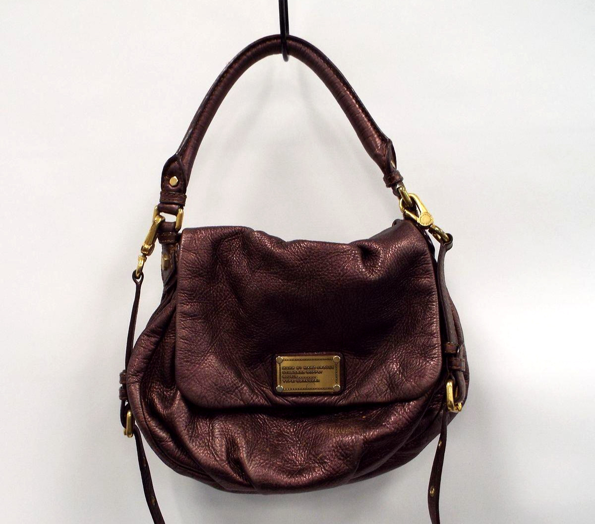 Marc MARC JACOBS Metallic Leather Classic Q Lil Ukita Convertible Shoulder Bag
