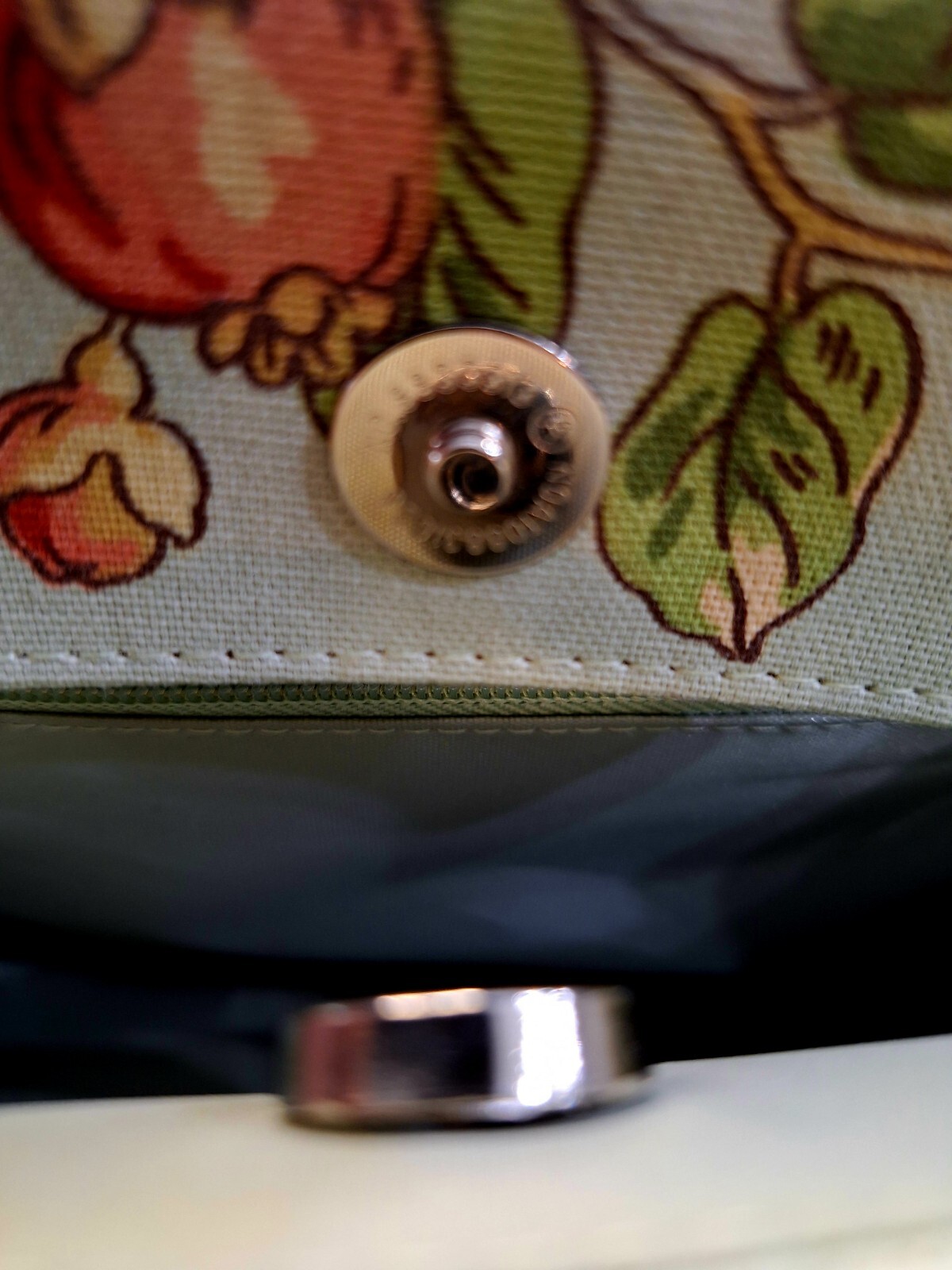 Embellished Lt. Sage Green Printed Handbag/Purse 7 3/4″H X 11 1/2″L X 4″W