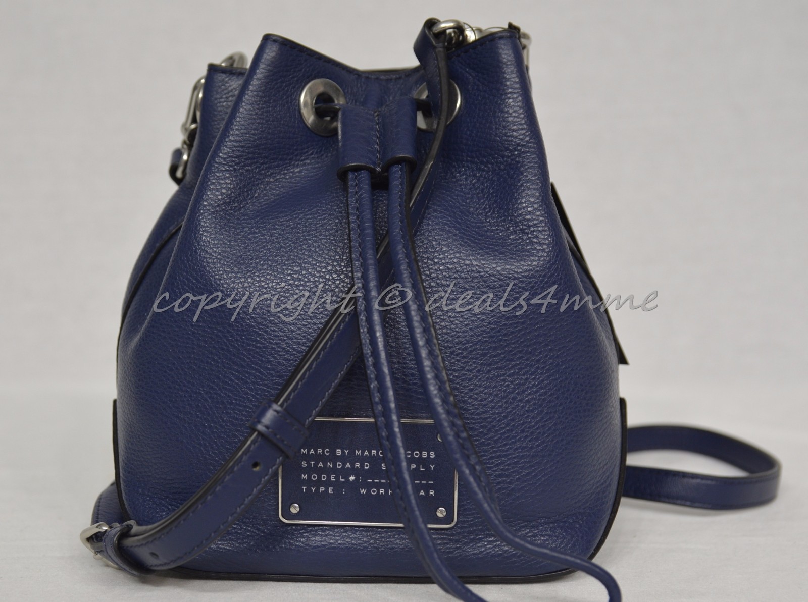 NWT MARC By Marc Jacobs M0007214 Small Drawstring Bag in Amalfi Coast-Dark Blue
