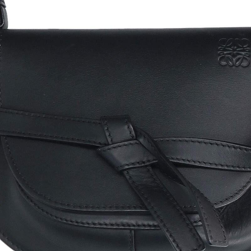 LOEWE Bag: Gate Dual Mini Leather Shoulder Black W20.5H13D7.5cm;