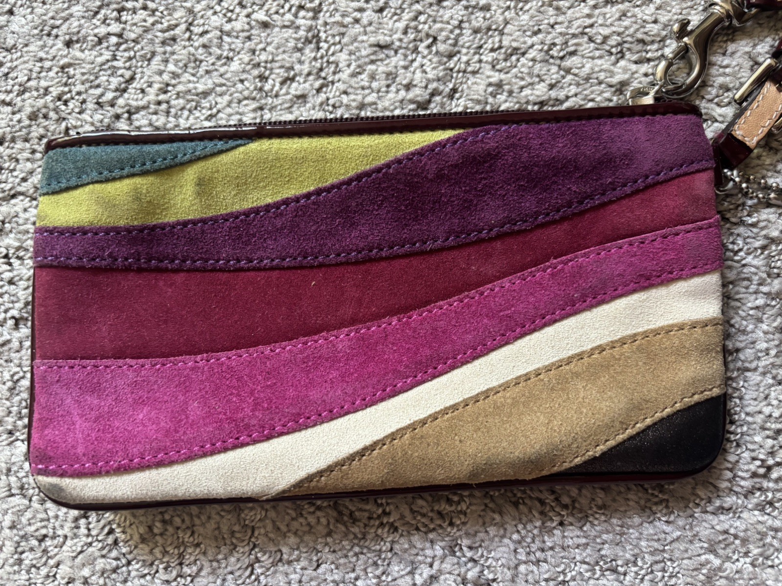 COACH Ltd Edition Wave Design Suede Large Tote + Wristlet & Dustbag