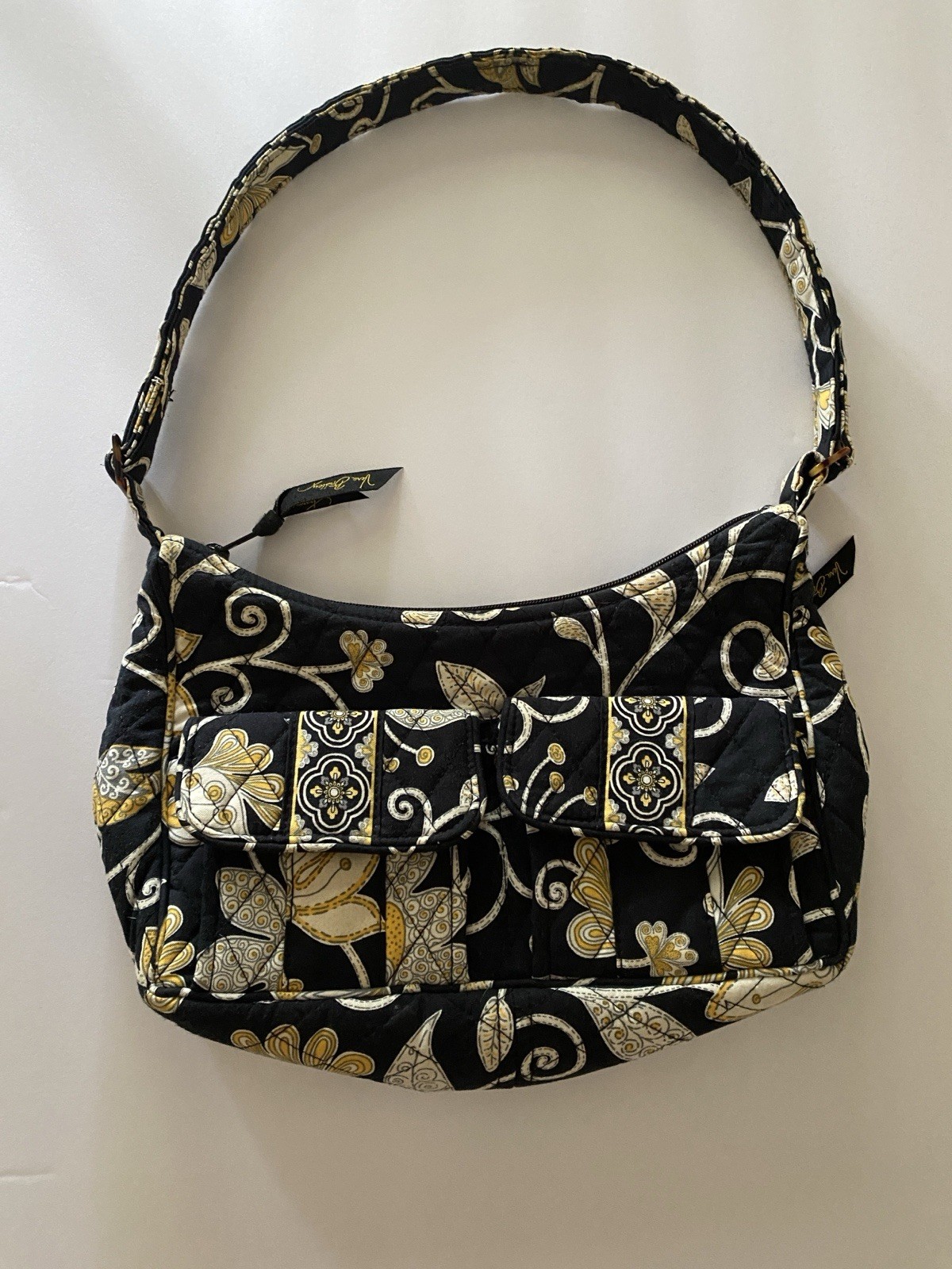 Vera Bradley Libby Shoulder Bag, Retired Yellow Bird & Flowers Pattern