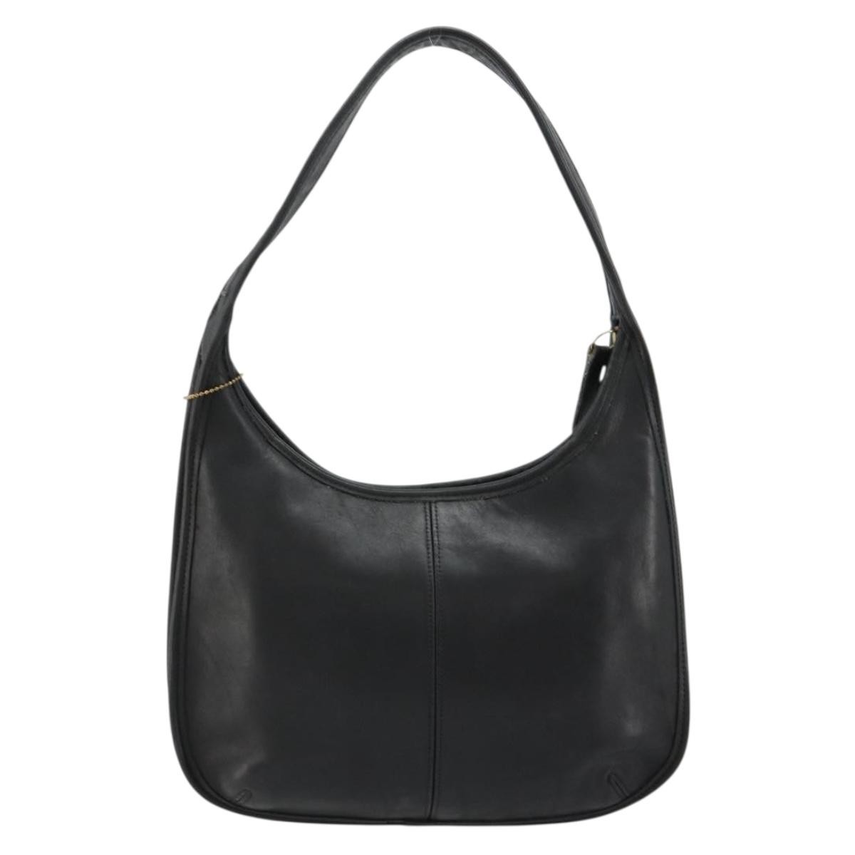 Coach Ergo Shoulder Bag Leather Black Gold Auth 183219A