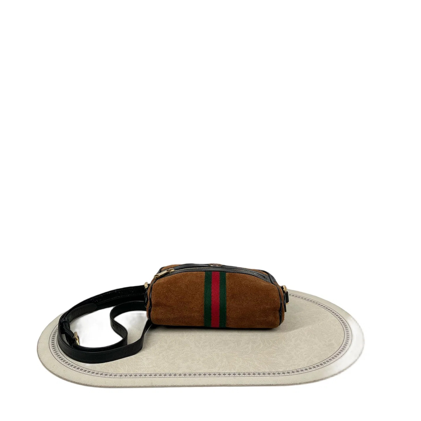 Gucci Camera Case Brown Black Green Red Suede (dh071026e7r)