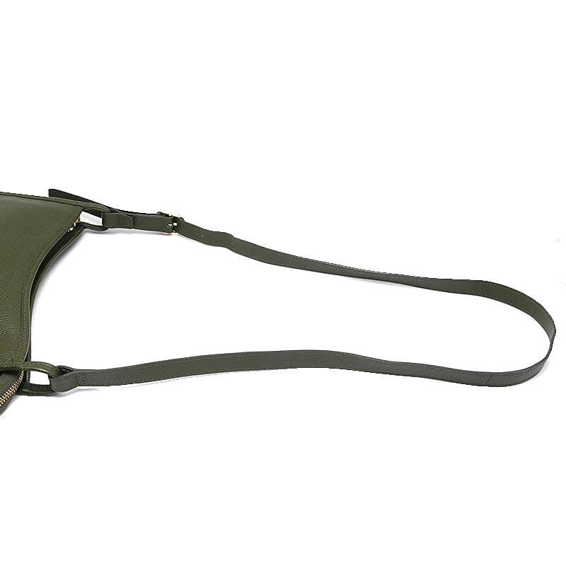 Longchamp Le Foulonne Khaki Leather Large Crossbody Shoulder Bag Women L