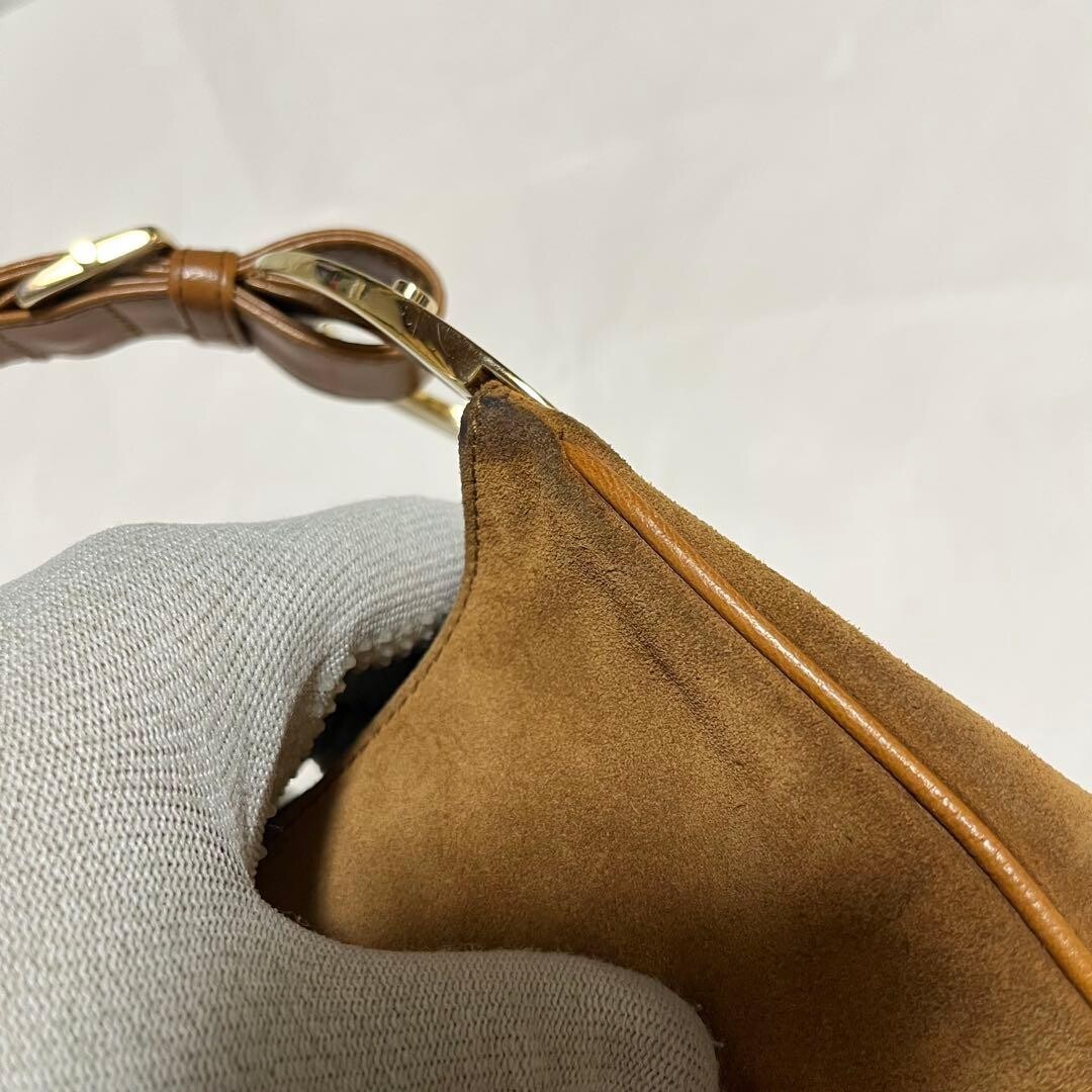 Sergio Rossi Brown Suede Shoulder Bag Vintage Italy Gold Hardware Party 69