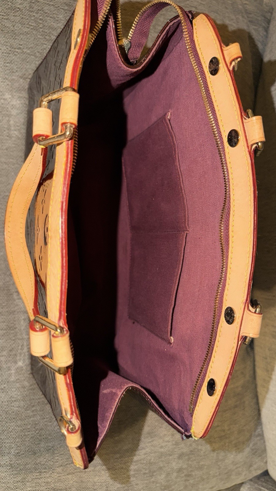 Louis Vuitton Brea MM Amarante Leather Monogram Vernis Bag