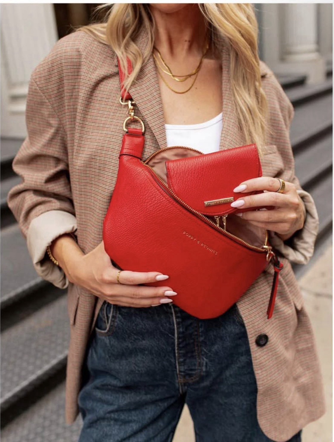 Poppy & Peonies Sidekick Bag And Wallet | Red