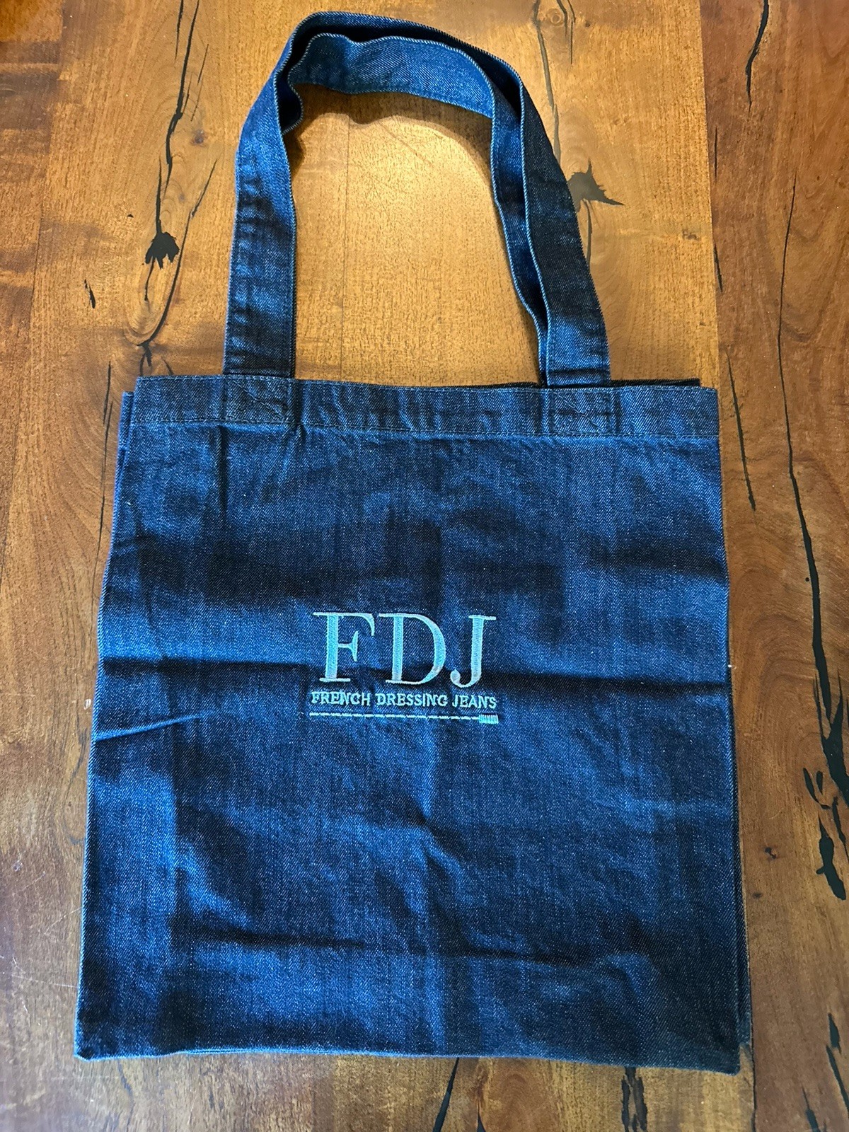 French Dressing Jeans Denim Reusable Shopping Tote Bag With Logo