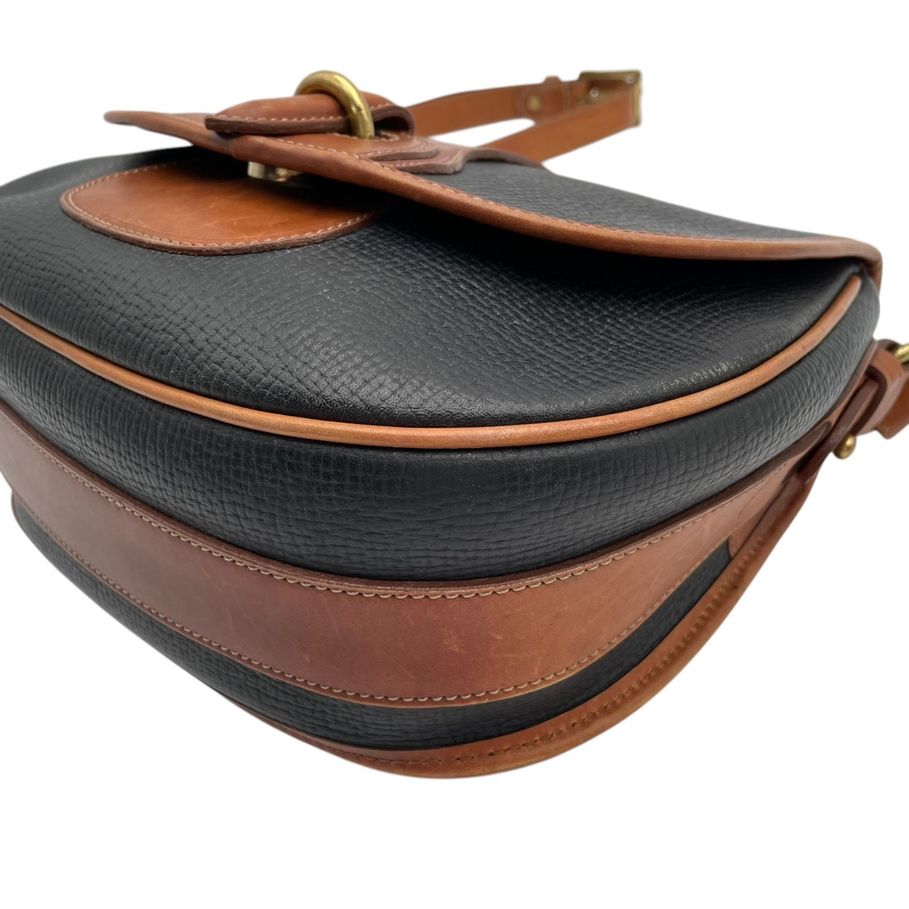 Authentic COACH Old Coach Leather Shoulder Bag Crossbody Black Brown Womens