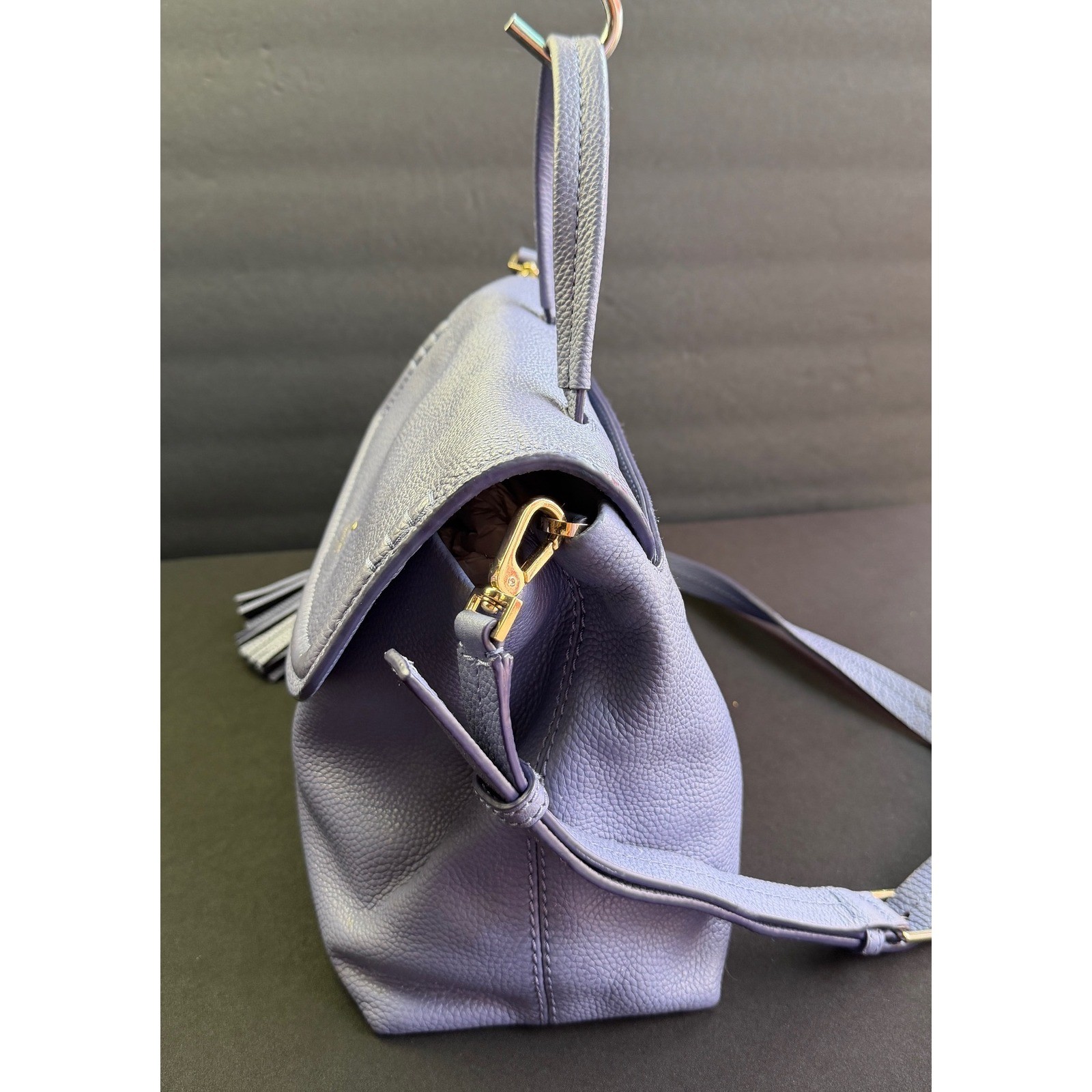 Kate Spade Orchard Street Hemsley Leather Crossbody Bag Blue Purple JMT Monogram