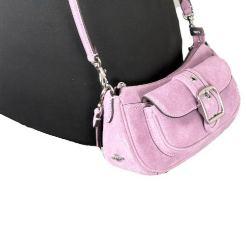 Coach Ashton Mini Shoulder Bag in Light Violet Suede NEW RARE