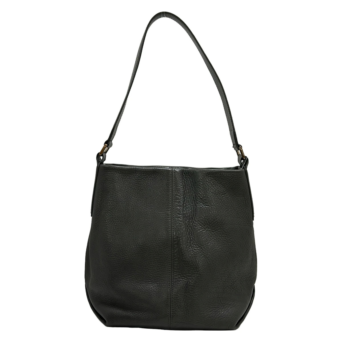 HIROFU Gray Leather Shoulder Bag