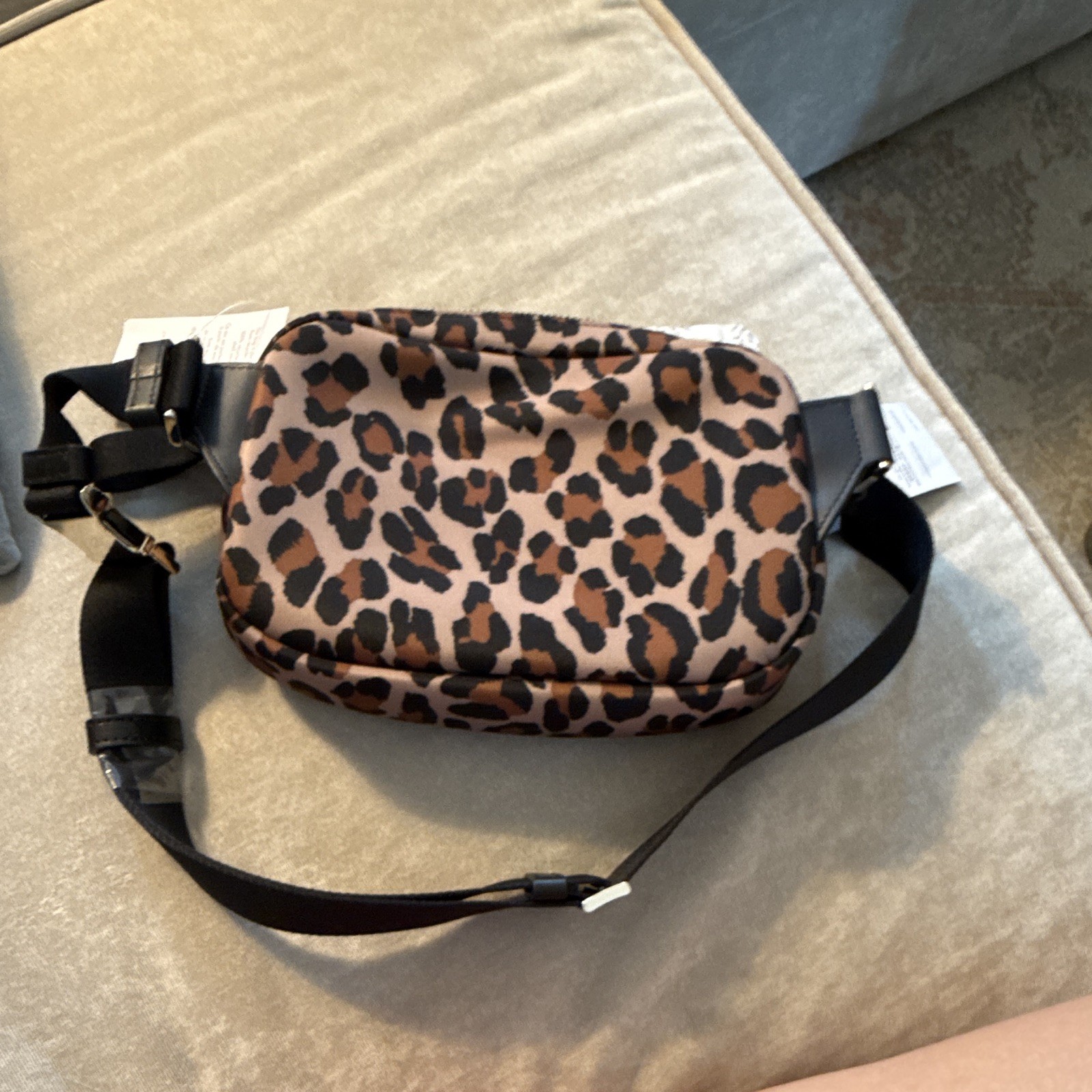 kate spade new york Leopard Print Zip Waist Pack Medium 5L Adjustable Strap