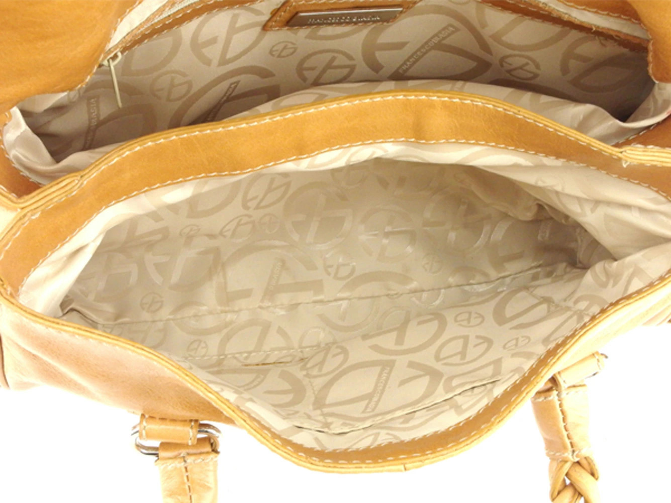 FRANCESCO BIASIA Secret Love Mini Boston Bag Beige Silver Leather Vintage