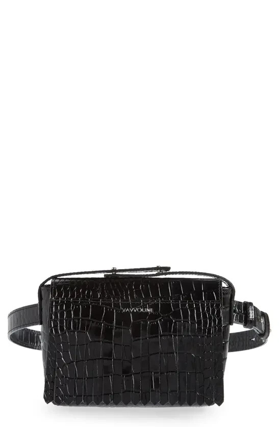 Vavvoune Dais Croc Embossed Belt Bag In Black Croc W/O Belt NWOT
