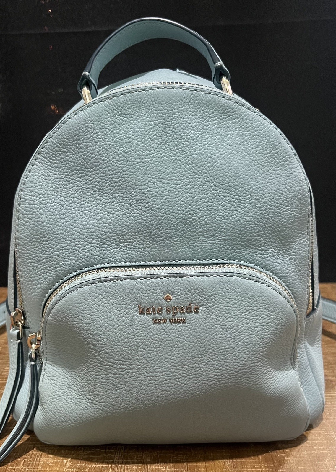 KATE SPADE New York Jackson Backpack Medium Light Blue Pebbled Cow Leather