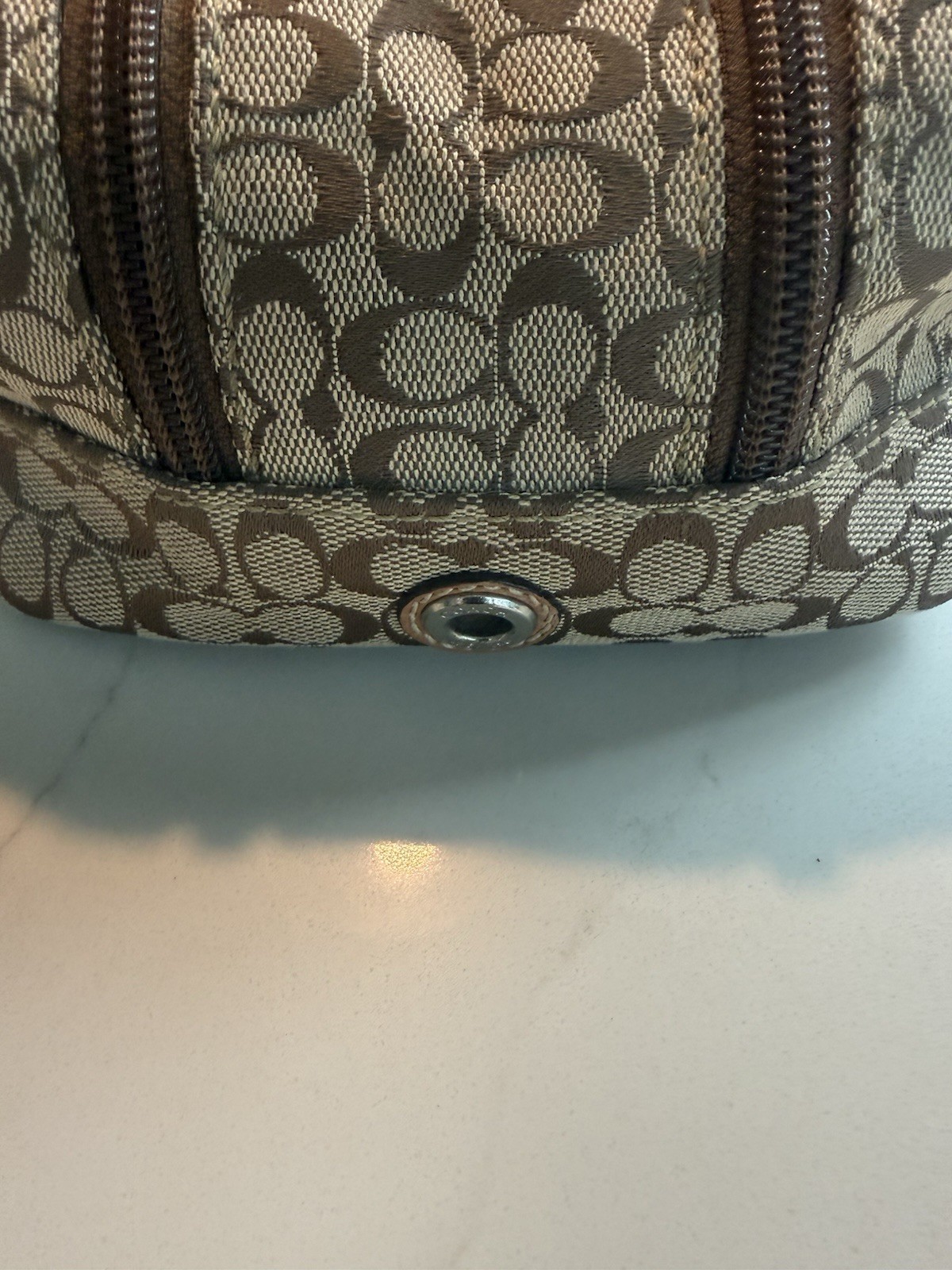 Authentic Vintage Y2K Coach Signature Canvas Cosmetic / Toiletry Bag pristine