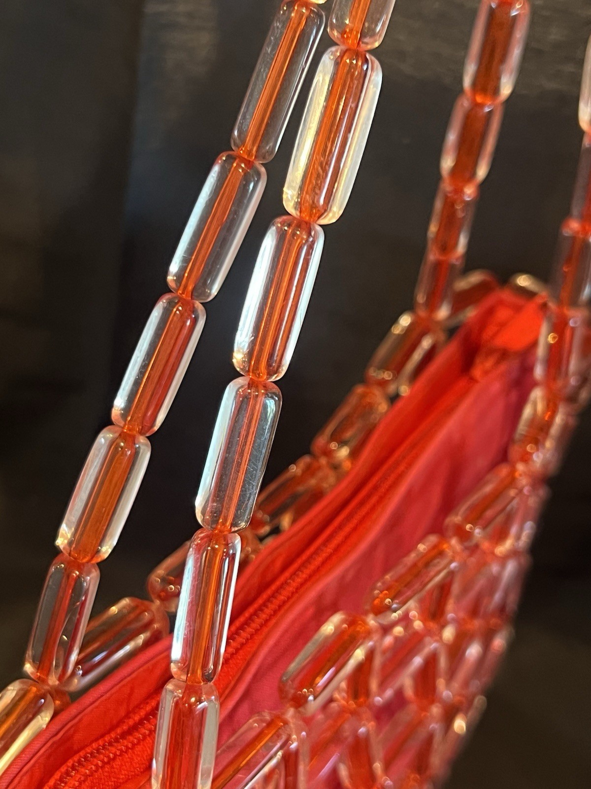Sabina New York Y2K Acrylic Tile Jelly Purse Orange Red Geometric Bag