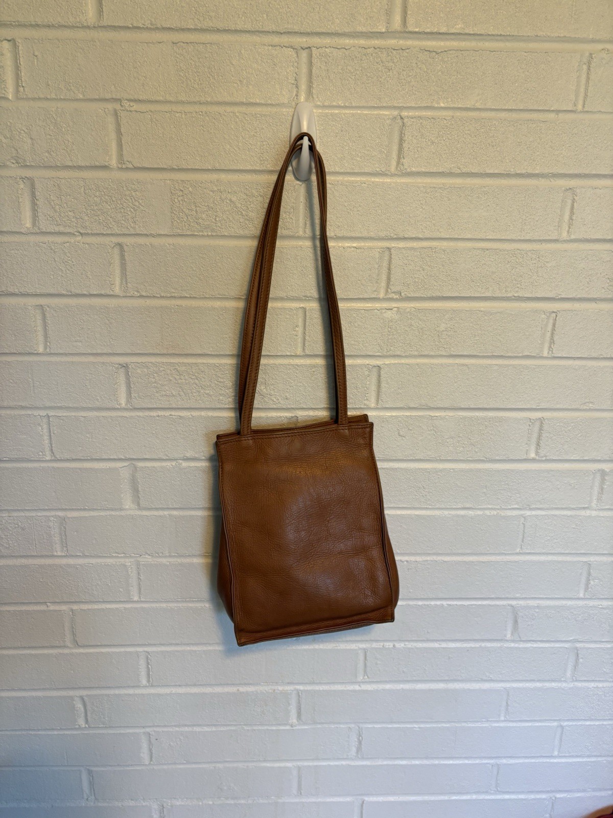 Light Brown Leather Tote Bag 7 1/2” Long, 4” Wide , 10”Tall