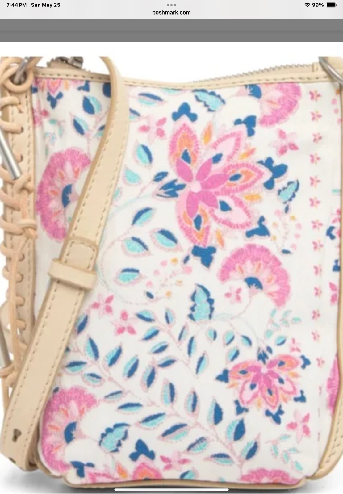 Lucky Brand Lika Leather Crossbody in Stucco Multi NWT $108R
