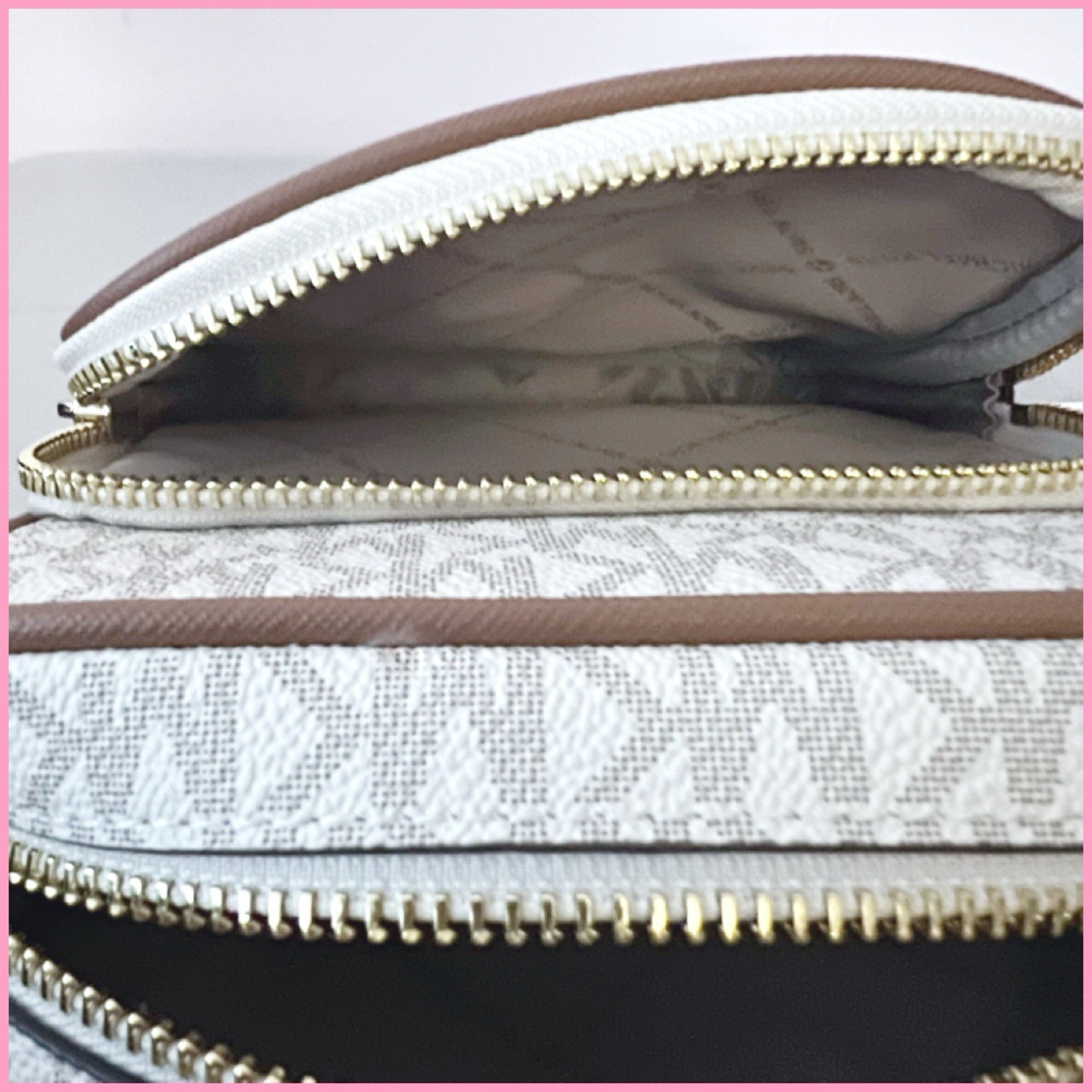 Michael Kors Women’s Jet Set Travel Signature Logo Crossbody Bag Vanilla MK $360