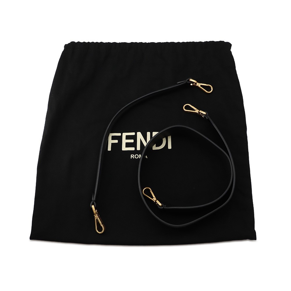 FENDI Zucca mamma bucket Fur/Leather Brown/Black 8BR600