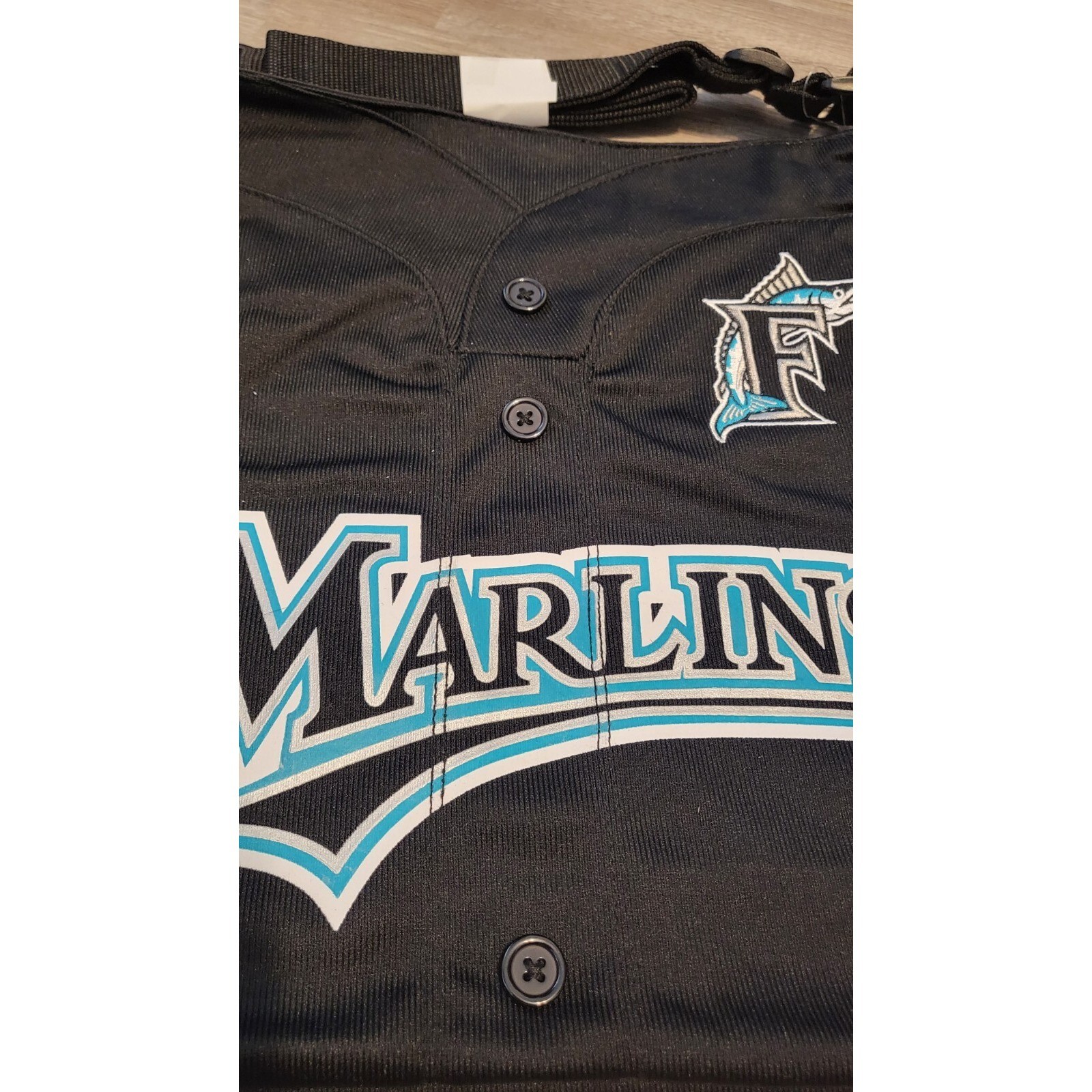 Black Miami Marlins Baseball Jersey Convertible Shoulder Bag Purse MLB