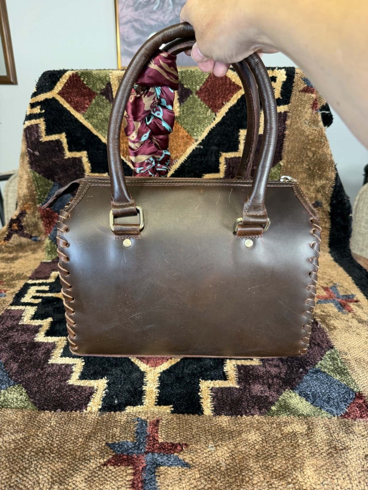 Western Cowhide Medium Speedy/crossbody, decorated, Pockets
