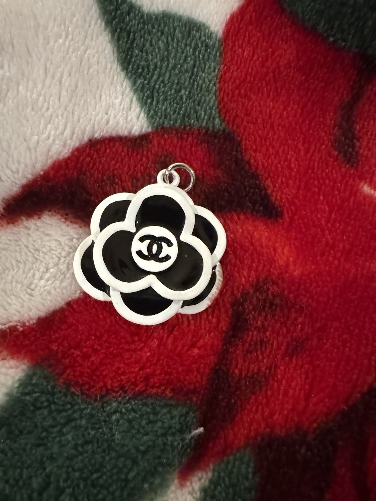 Chanel Flower Zipper Pull Button Charm