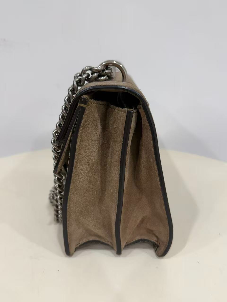 Gucci Dionysus Taupe Suede Leather Chain Shoulder Crossbody Bag