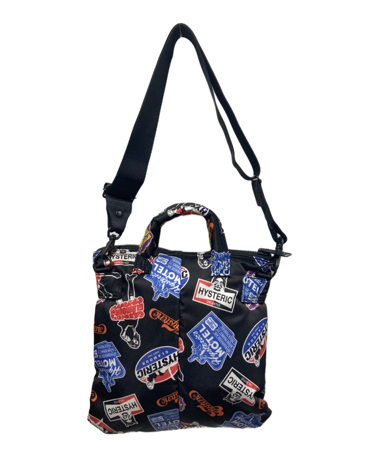 Hysteric Glamour x PORTER Authentic Black Stickers 2Way Mini Helmet Bag