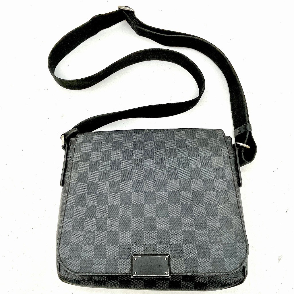 Louis Vuitton Damier Graphite District PM Shoulder Bag Noir N41260 #GE186-381