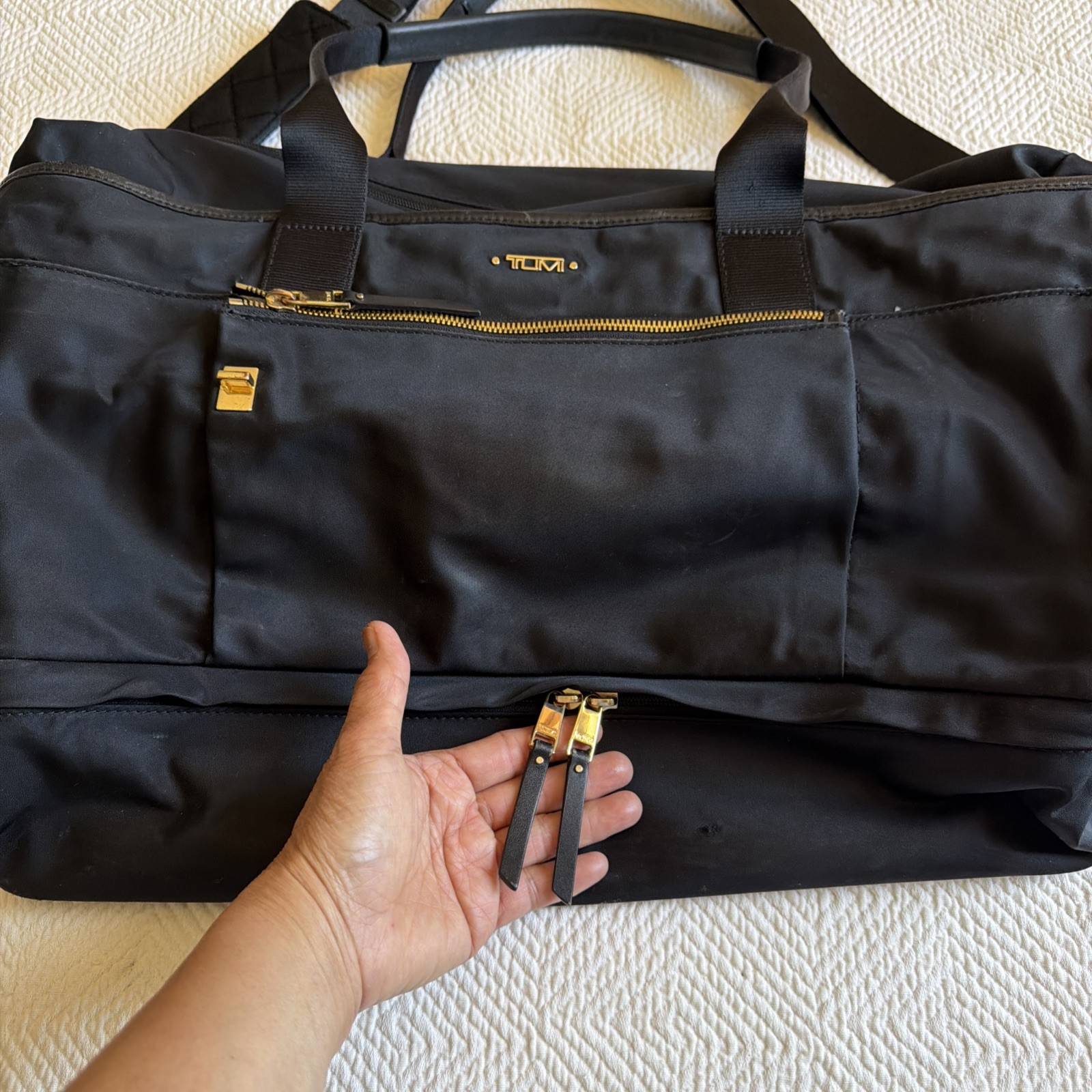 TUMI Voyageur Dorsten Expandable Duffel Holdall Black Travel Bag