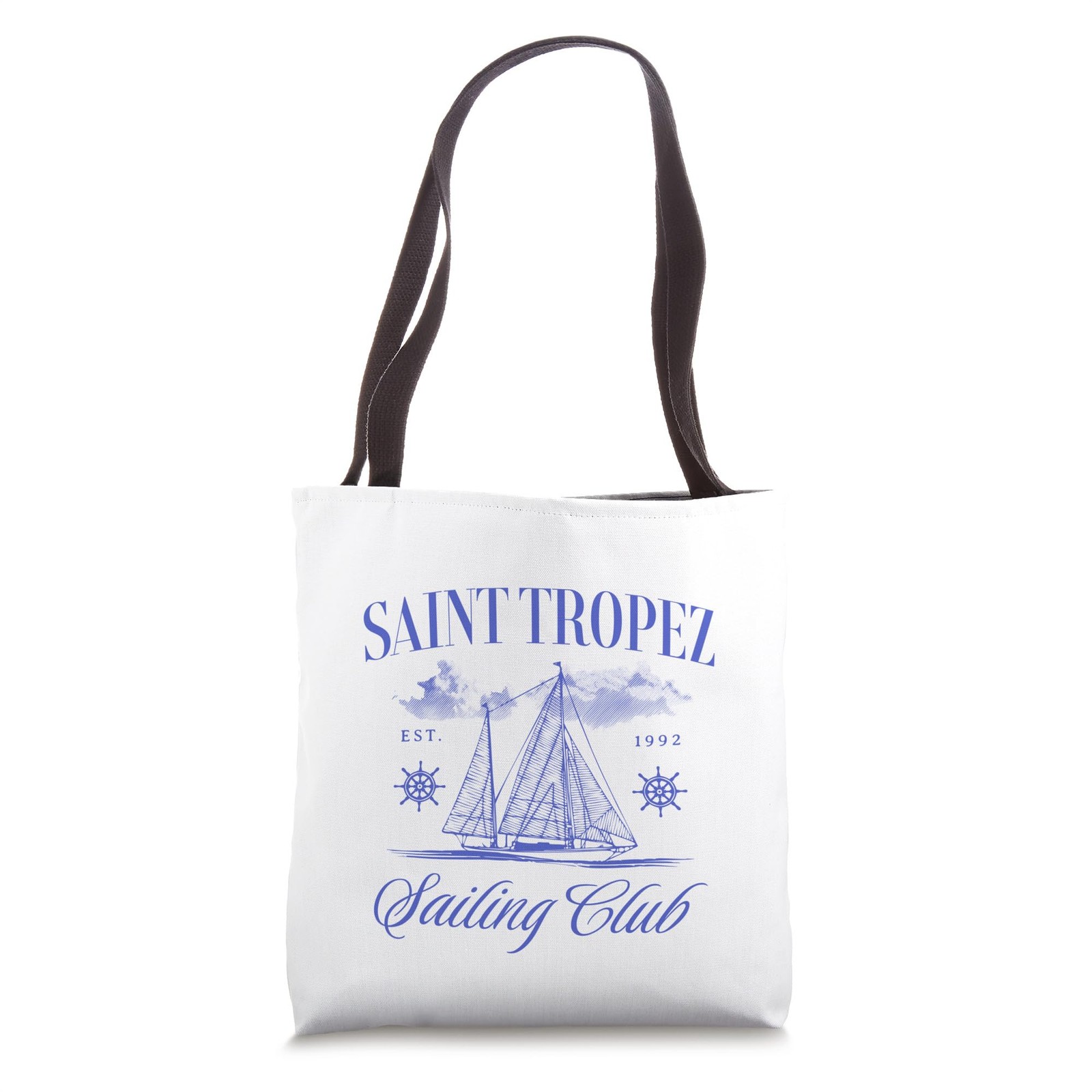 Saint Tropez Sailing Club French Riviera Vacation Travel Tote Bag