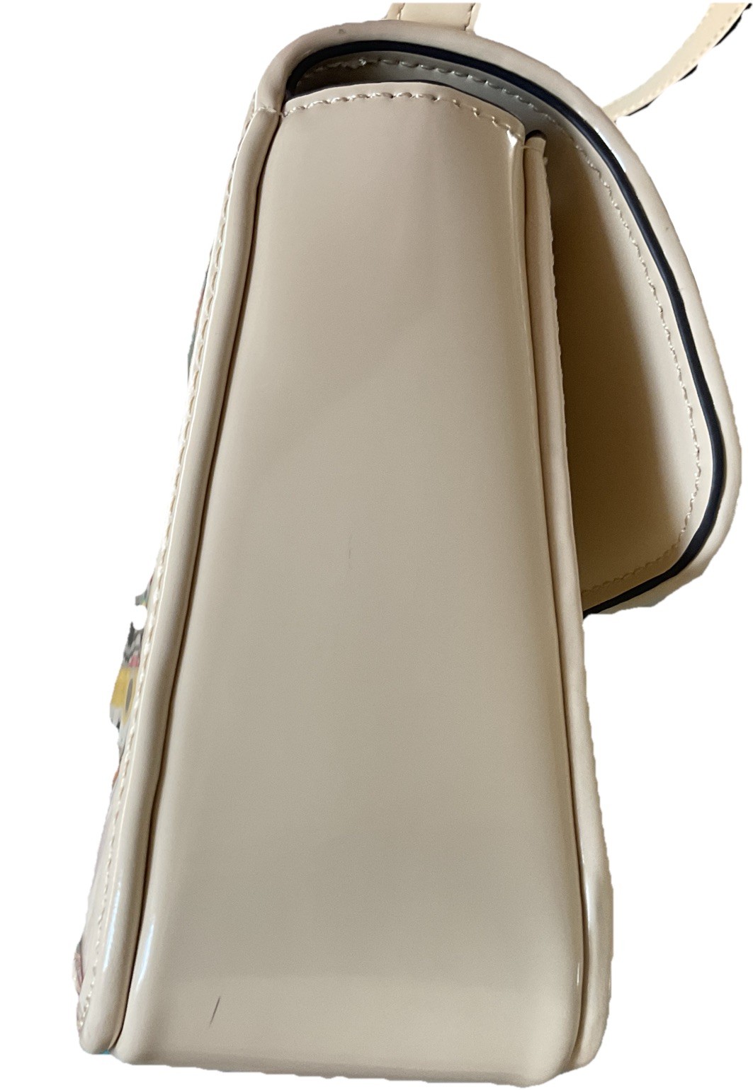 Sam Edelman Women’s Bag Purse Small Cream Faux Patent Crossbody Bag NEW