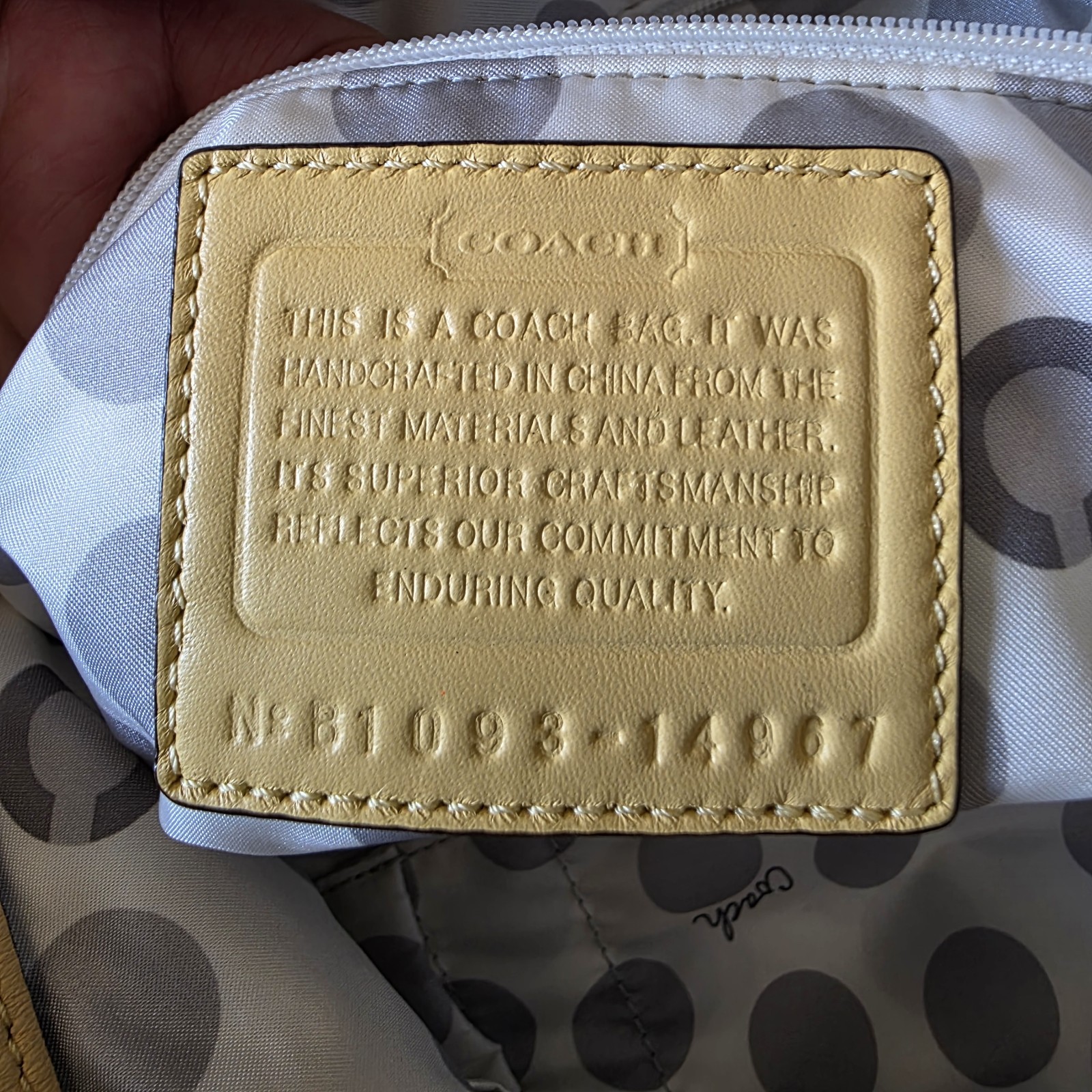 Coach Julia Perry Tote Butter Yellow Pebbled Leather Large Op Art Logo Handbag