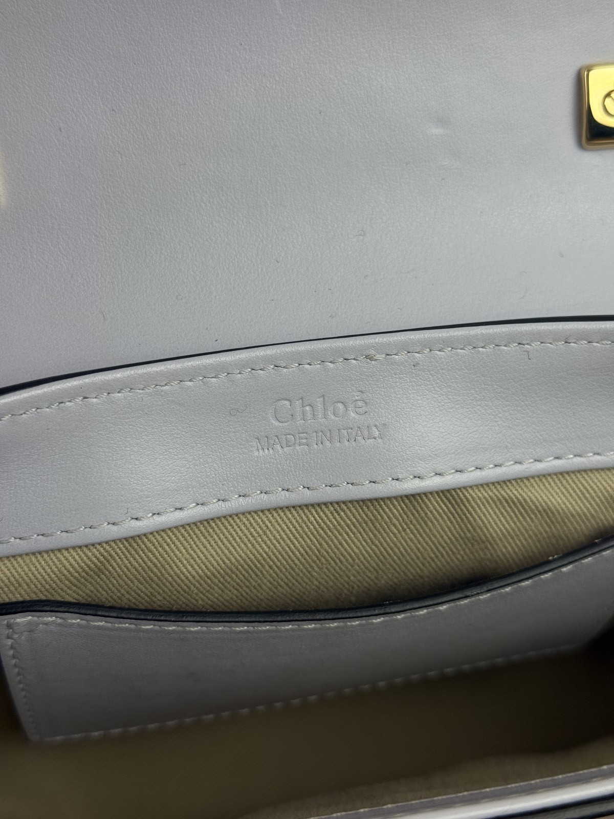 Size Mini – Chloé Mini Grey Croc Embossed C 2Way Bag / Pre-Owned