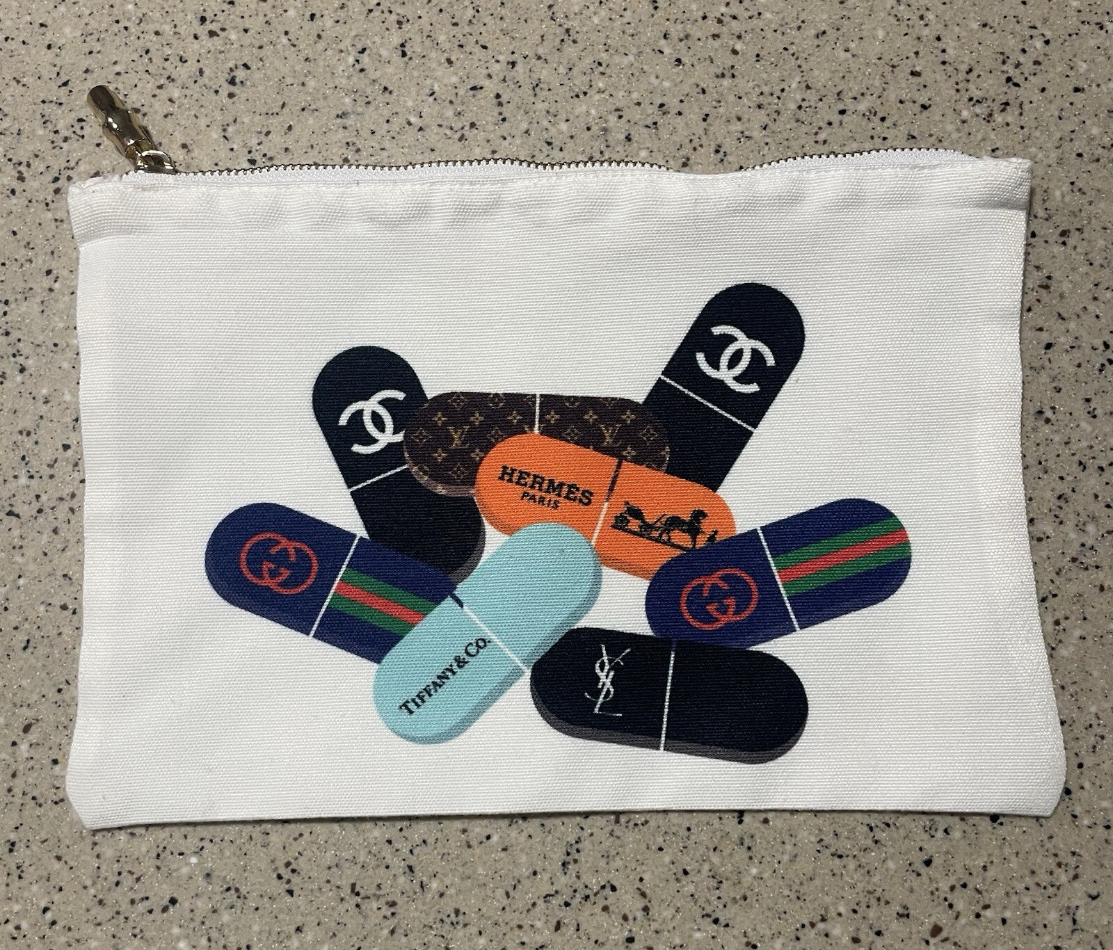 Designer Pill Zip Pouch Approx 11.5 X 7.5 Inches