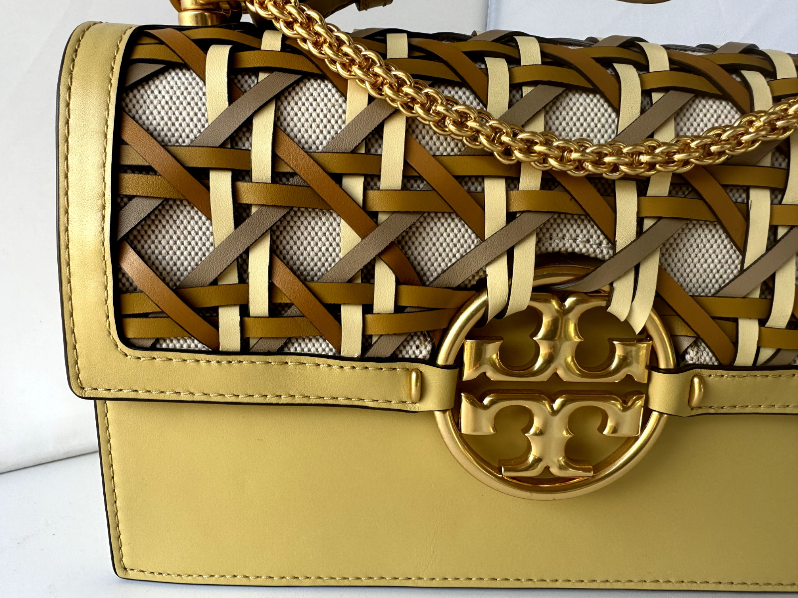 New Tory Burch Women’s Bag Miller Basketweave Shoulder Handbag
