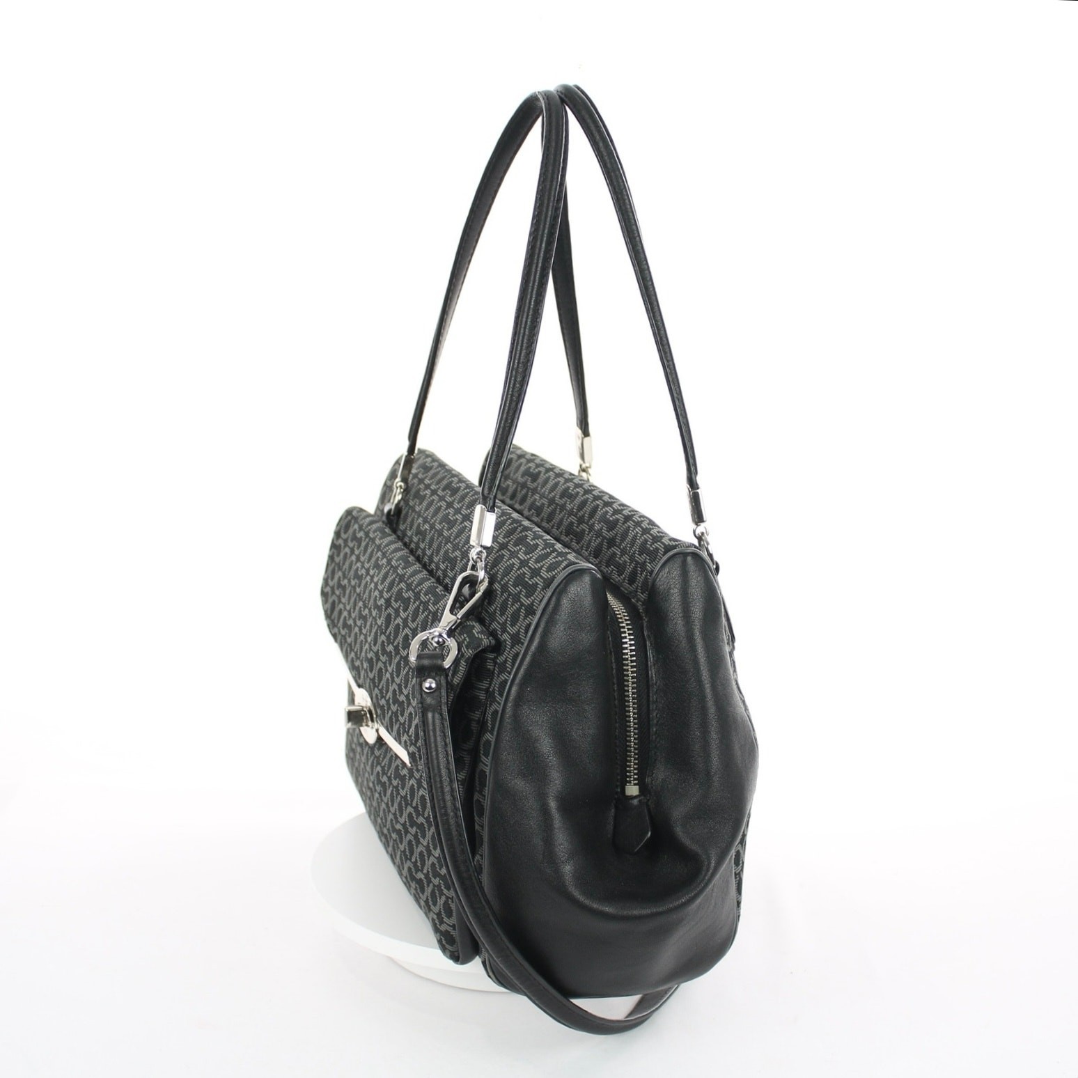 Coach Madison Madeline Black Silver Satchel Bag