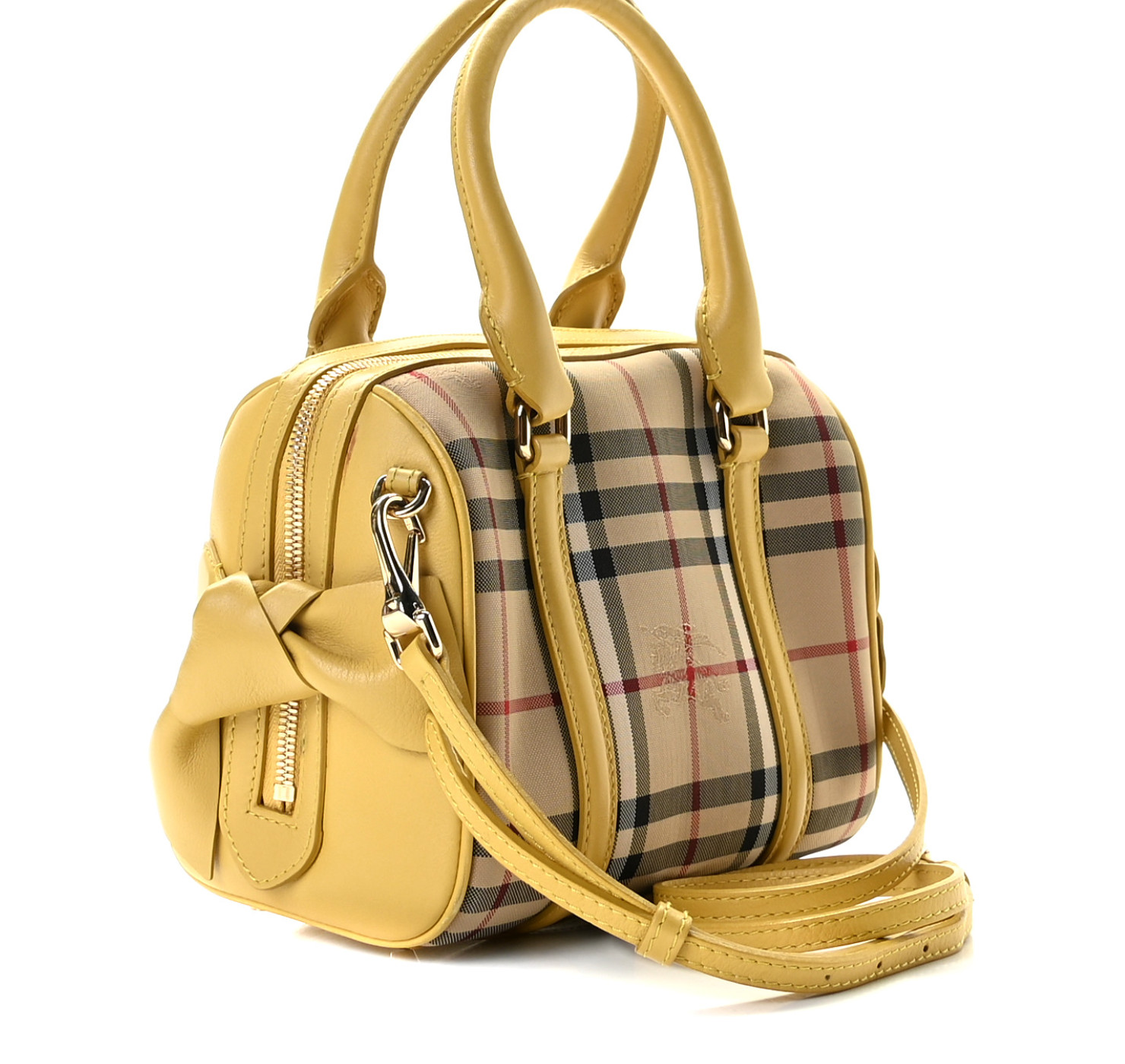 Authentic BNWOT BURBERRY Horseferry Check & Leather Womens Crossbody/Bowling/Bag