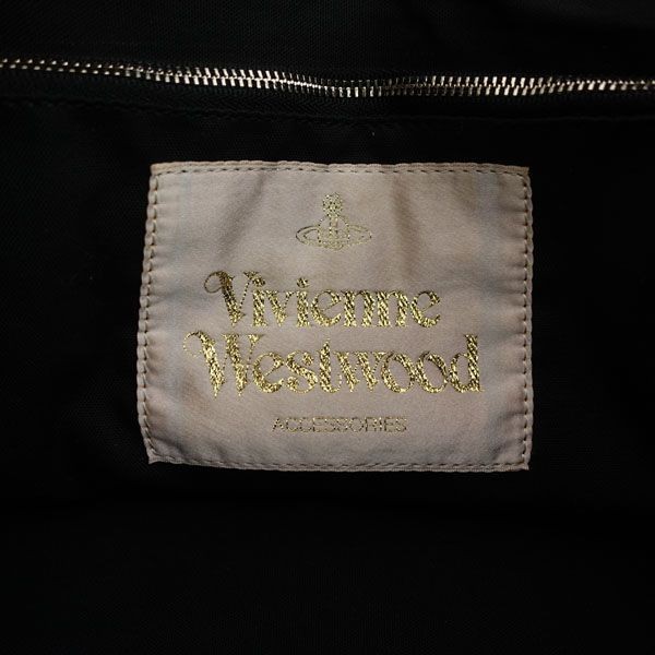 Vivienne Westwood ORB handbag leather cotton blend print Designer 28×21×20cm