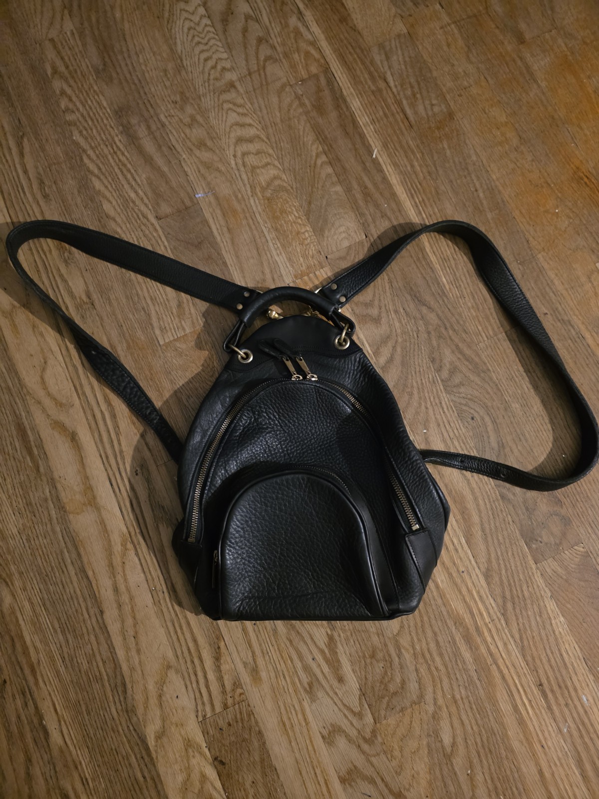 VTG M LONDON LEATHERCRAFT MADE IN USA NEW YORK CITY CONVERTIBLE BACKPACK BLACK