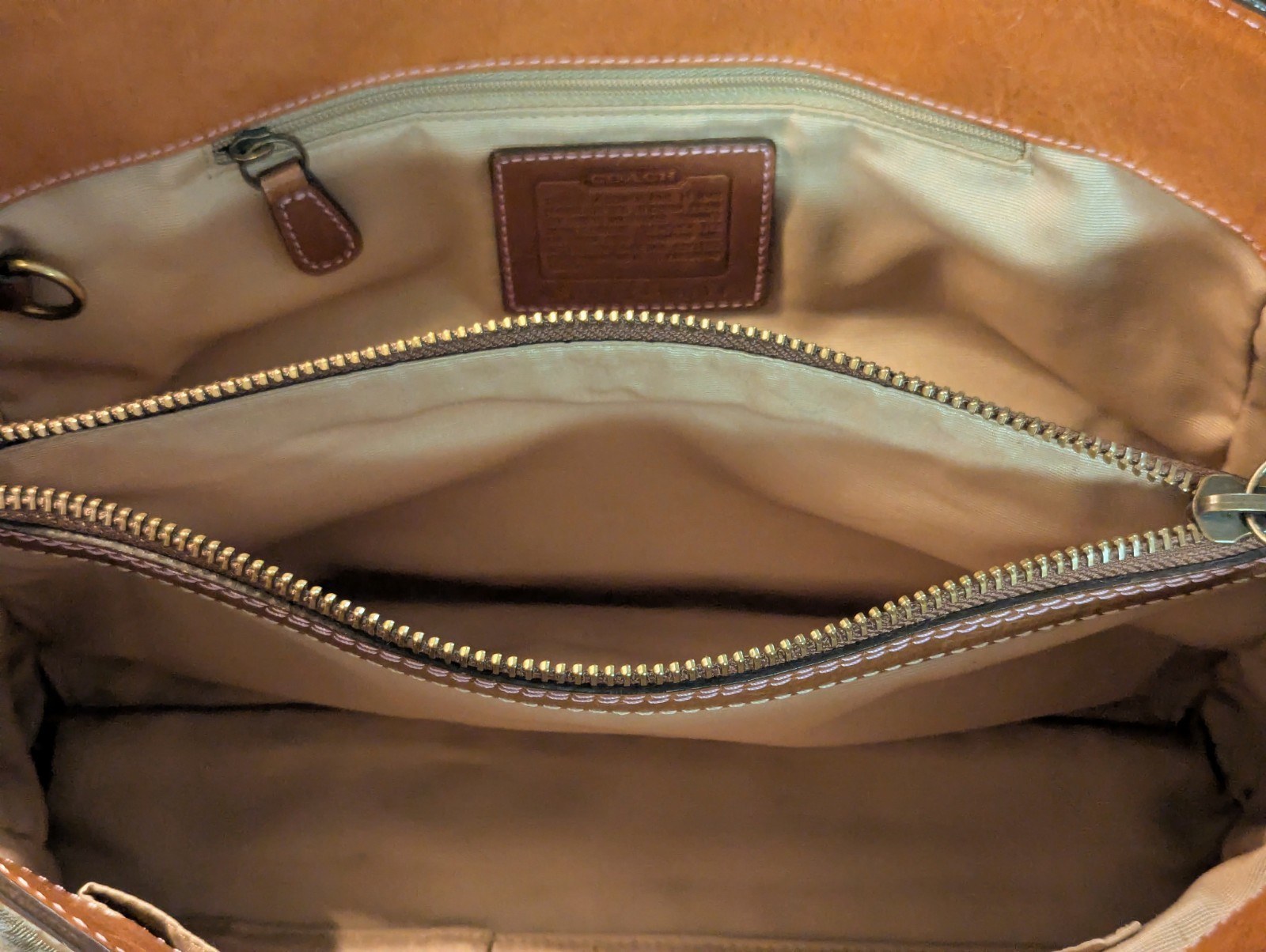 Vintage Coach Y2K Patchwork Whiskey Leather Satchel Tote Bag 10004