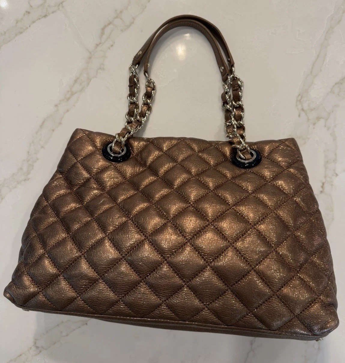 kate spade handbag Bronze Metallic Quilted Gold Chain Straps