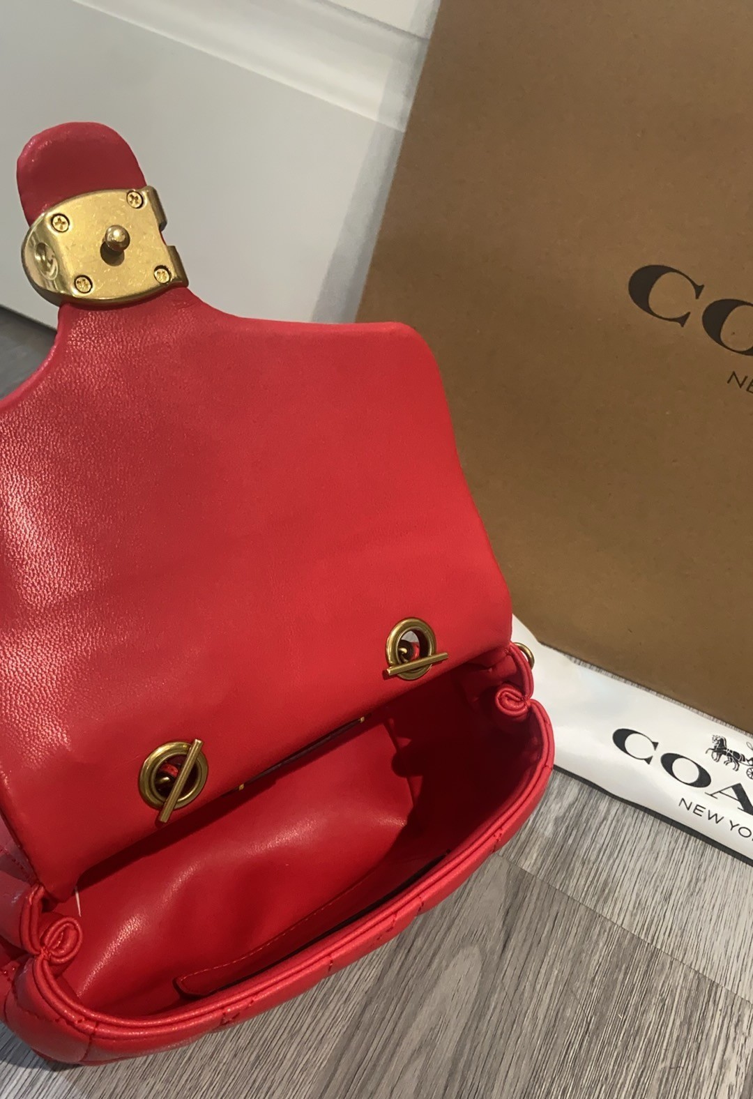 Coach Tabby Top Handle Bag Quilted CCC12 Red