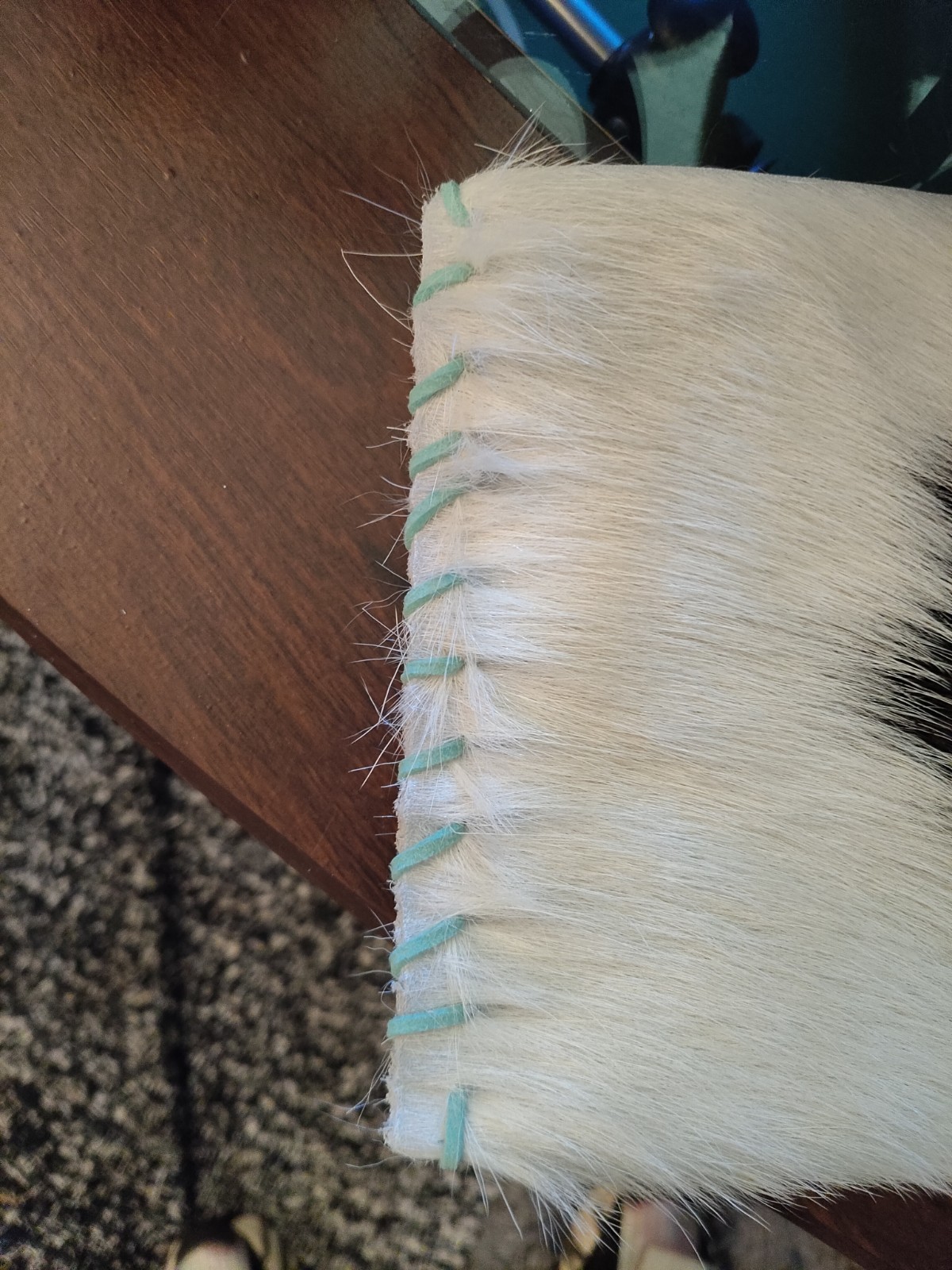 New Artisan Brindle Cowhide Turquoise 5.5″ Wristlet Clutch Handbag 9×6