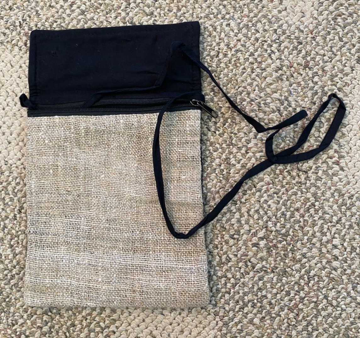 Crossbody Bag Purse Primitive Boho Hippie Nepal Venus Imports Hemp & Cotton