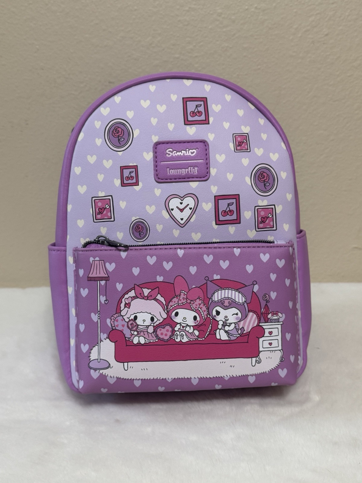 Loungefly Sanrio My Melody Kuromi My Sweet Piano Sleepover Backpack NWT